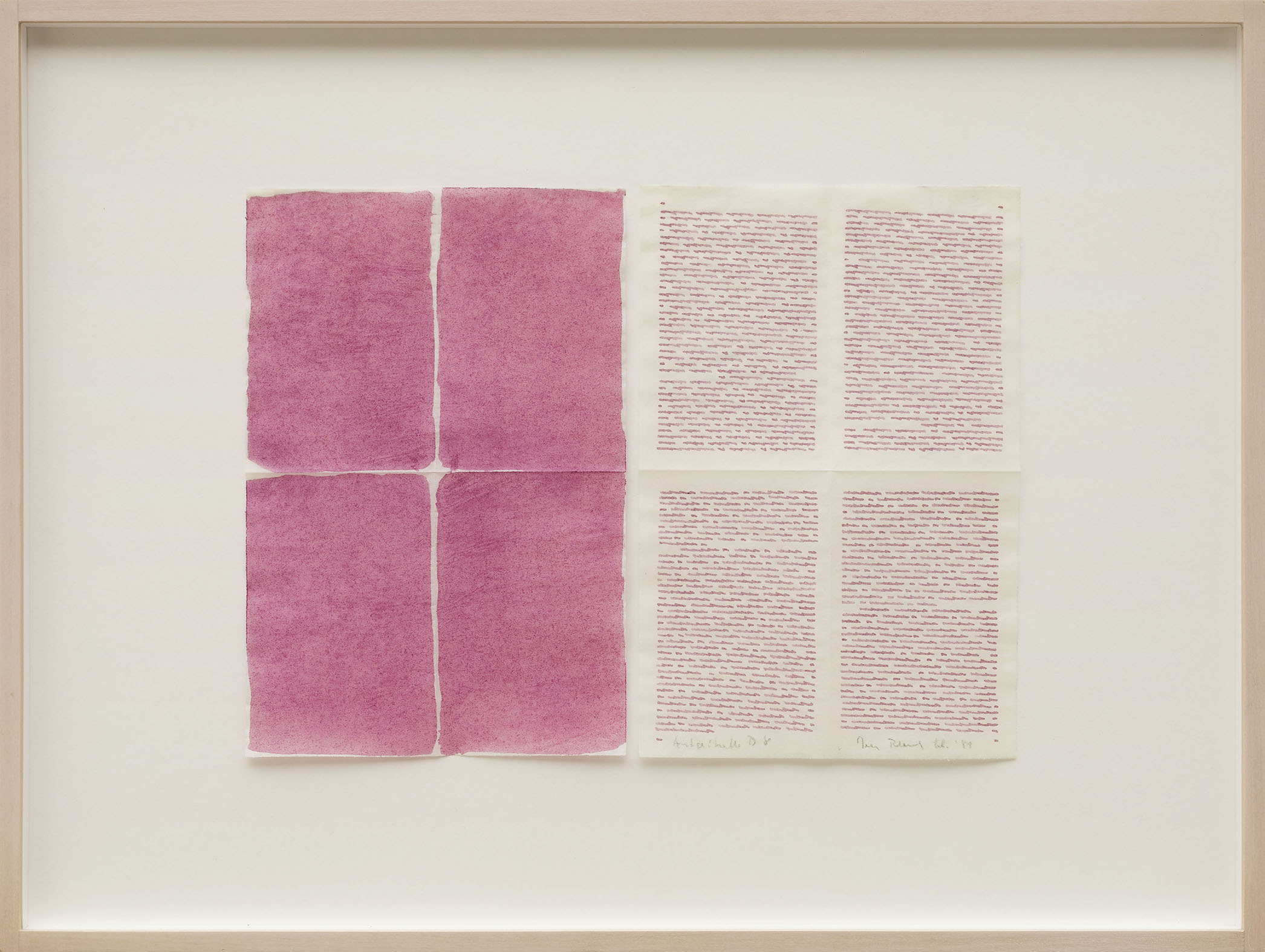 Autoritratto D8, pastel and ink on parchment like paper, diptych, 21 x 14 each (21 x 28 cm overall), 1981